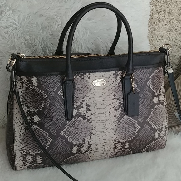 Coach Handbags - Coach Morgan Python embossed Satchel F35881